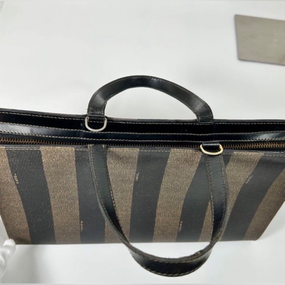 FENDI Roma Pequin Mini Tote Bag Vintage Including Entrupy COA - Picture 6 of 10